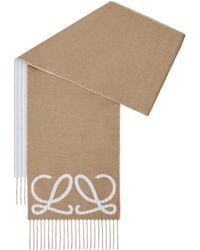 Loewe - Silk-Cashmere Reversible Logo Scarf - Lyst