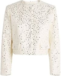 Sandro - Cotton-Blend Sequin Cropped Jacket - Lyst