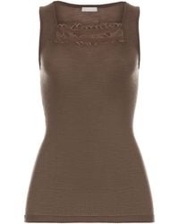 Hanro - Wool-Silk Square-Neck Tank Top - Lyst
