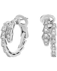 BVLGARI - And Diamond Serpenti Viper Hoop Earrings - Lyst