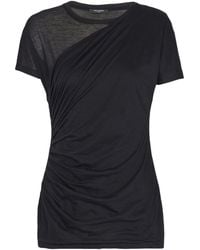Balmain - Cotton Draped T-Shirt - Lyst