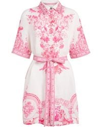 CAMILLA - Linen Printed Shirt Dress - Lyst