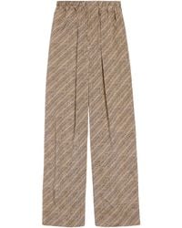 Balenciaga - Silk Monogram Trousers - Lyst