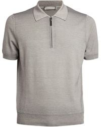 Canali - Wool-blend Half-zip Polo Shirt - Lyst