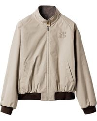 Miu Miu - Cotton-Blend Reversible Blouson Jacket - Lyst