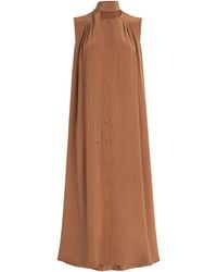 Yves Salomon - Silk Crepe De Chine Midi Dress - Lyst