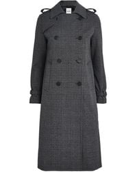 Sandro - Rhinestone-Embellished Check Trench Coat - Lyst