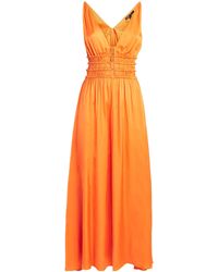 Maje - Satin-Effect Midi Dress - Lyst