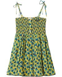 Miu Miu - Silk Crepe De Chine Mini Dress - Lyst