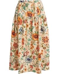 Ulla Johnson - Cotton Floral Theodora Midi Skirt - Lyst