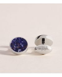 Babette Wasserman - Rhodium-Plated Sodalite Deco Cufflinks - Lyst