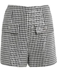 Sandro - Tweed Sequinned Houndstooth Shorts - Lyst