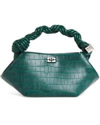 Ganni - Mini Croc-Embossed Bou Top-Handle Bag - Lyst
