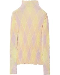 Burberry - Cotton-silk Argyle Sweater - Lyst