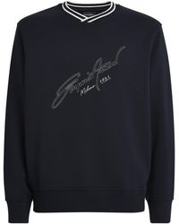 Emporio Armani - Cotton Embroidered Logo Sweatshirt - Lyst