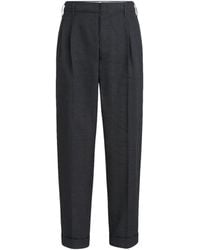 Brunello Cucinelli - Linen-Wool Chevron Tailored Trousers - Lyst