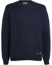 A.P.C. - Virgin Wool Logo-Detail Sweater - Lyst