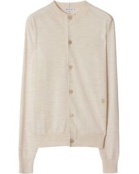 Burberry - Wool Embroidered B Shield Cardigan - Lyst