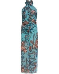 AllSaints - Floral Kaih Batu Midi Dress - Lyst