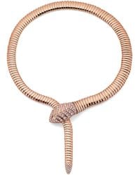 BVLGARI - And Diamond Serpenti Tubogas Necklace - Lyst