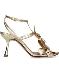 Zimmermann - Metallic Leather Orchid Heeled Sandals 85 - Lyst