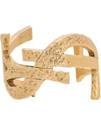 Saint Laurent - Hammered Cassandre Cuff Bracelet - Lyst