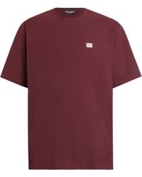 Dolce & Gabbana - Cotton Logo Plaque T-Shirt - Lyst