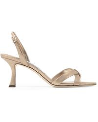 Jimmy Choo - Elsy 70 Metallic Leather Sandals - Lyst