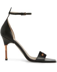 AllSaints - Leather Betty Heeled Sandals 100 - Lyst