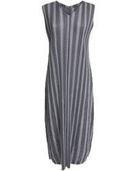 Pleats Please Issey Miyake - Cotton-Blend Zigzag Midi Dress - Lyst