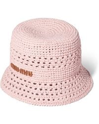 Miu Miu - Woven Logo Bucket Hat - Lyst