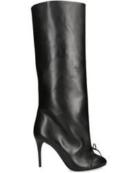 Alaïa - Leather Bow Knee-High Boots 90 - Lyst