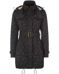 Burberry Finsbridge Diamond Quilted Coat - Black