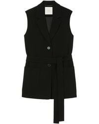 Marina Rinaldi - Sleeveless Belted Blazer - Lyst