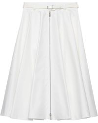 Prada - Chino Zip-Up Midi Skirt - Lyst