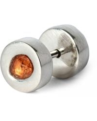 Parts Of 4 - Sterling Silver And Orange Sapphire Single Stud Earring - Lyst
