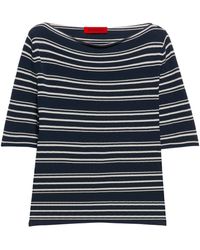 MAX&Co. - Stripe Boat-Neck Crop Top - Lyst
