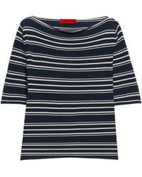 MAX&Co. - Stripe Boat-Neck Crop Top - Lyst