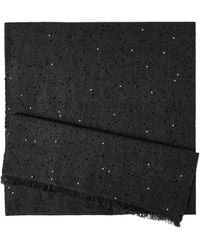 Brunello Cucinelli - Cashmere-Silk Embellished Scarf - Lyst