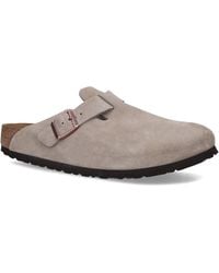 Birkenstock - Suede Boston Clogs - Lyst