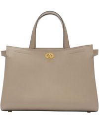 Burberry - Small Leather Cotswolds Check Tote Bag - Lyst