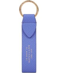 Smythson - Calfskin Panama Keyring - Lyst