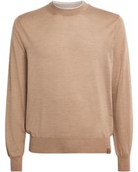 Jacob Cohen - Wool-Silk Contrast-Neckline Sweater - Lyst
