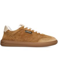 Versace - Suede Low-Top Sneakers - Lyst