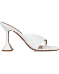 AMINA MUADDI - Leather Shiona Heeled Mules 95 - Lyst