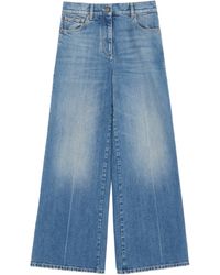 Valentino - Vlogo Wide-Leg Mid-Rise Jeans - Lyst