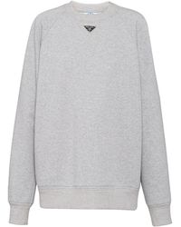 Prada - Cotton Logo Sweatshirt - Lyst