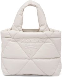 Prada - Nappa Leather Quilted Tote Bag - Lyst