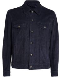 7 For All Mankind - Suede Trucker Jacket - Lyst