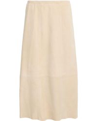 Vince - Suede Midi Skirt - Lyst